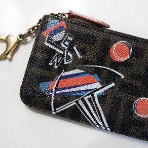 Hand Painted Monogram Fendi Coin Wallet